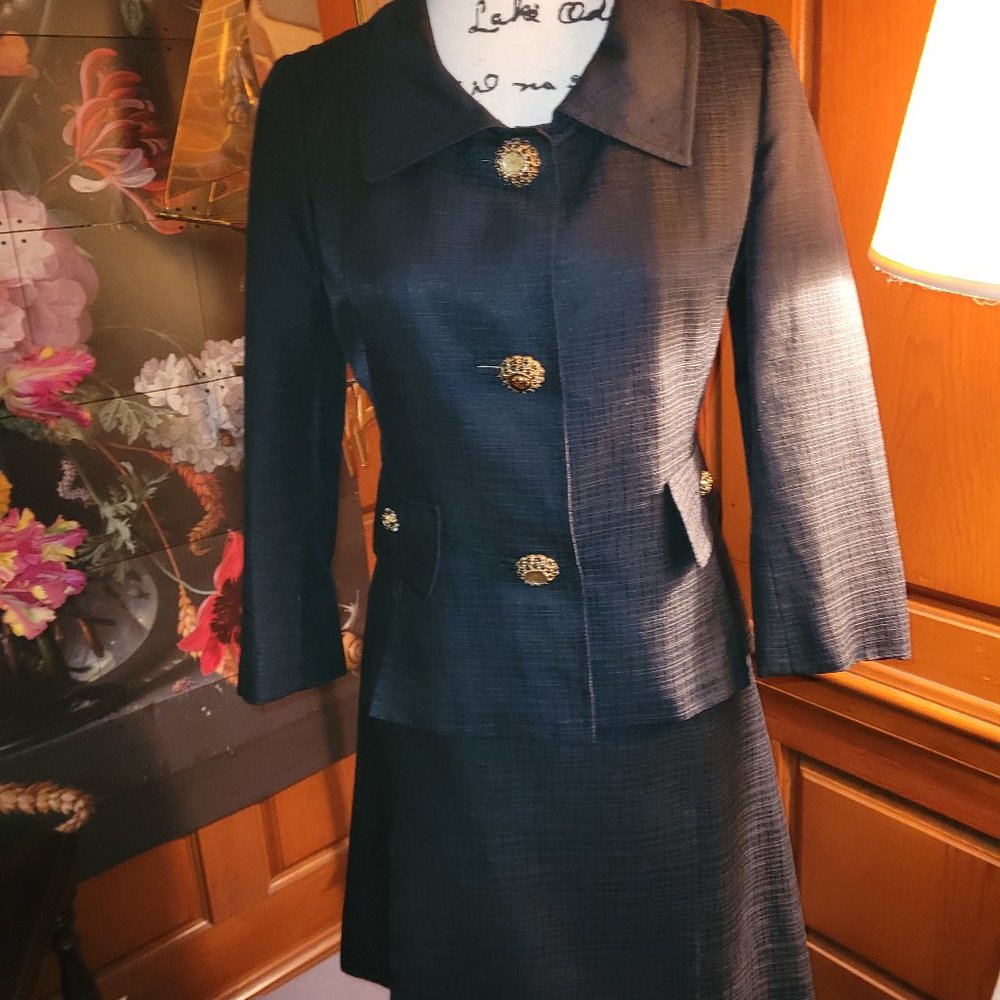 Dolce & Gabbana chic black cotton suit in Euro size 40 (fits like a 2-4 US)